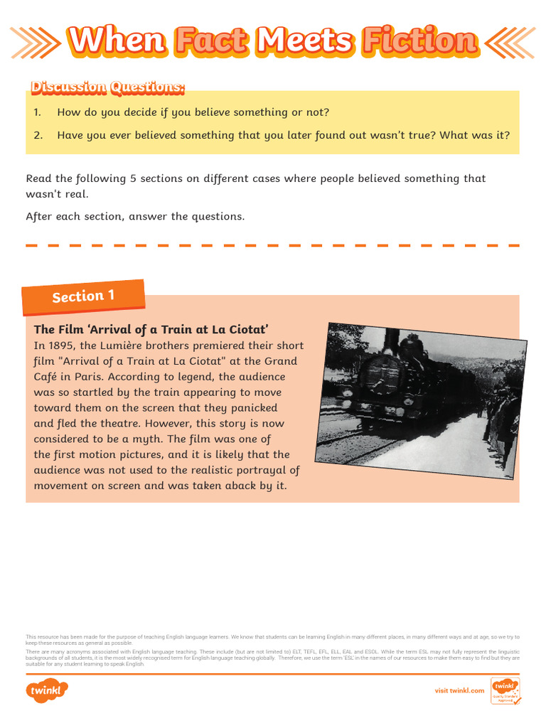 Exploring Beliefs: Fact vs. Fiction | PDF | English As A Second Or ...