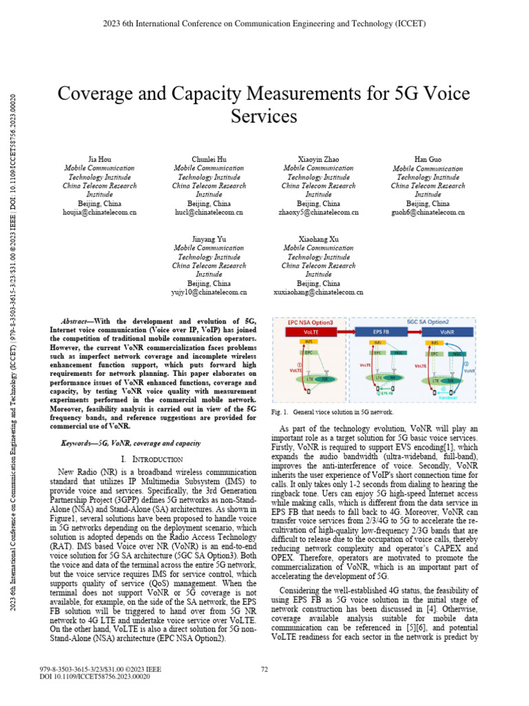 VoNR Coverage and Capacity Analysis | PDF | Computer Network | Network ...