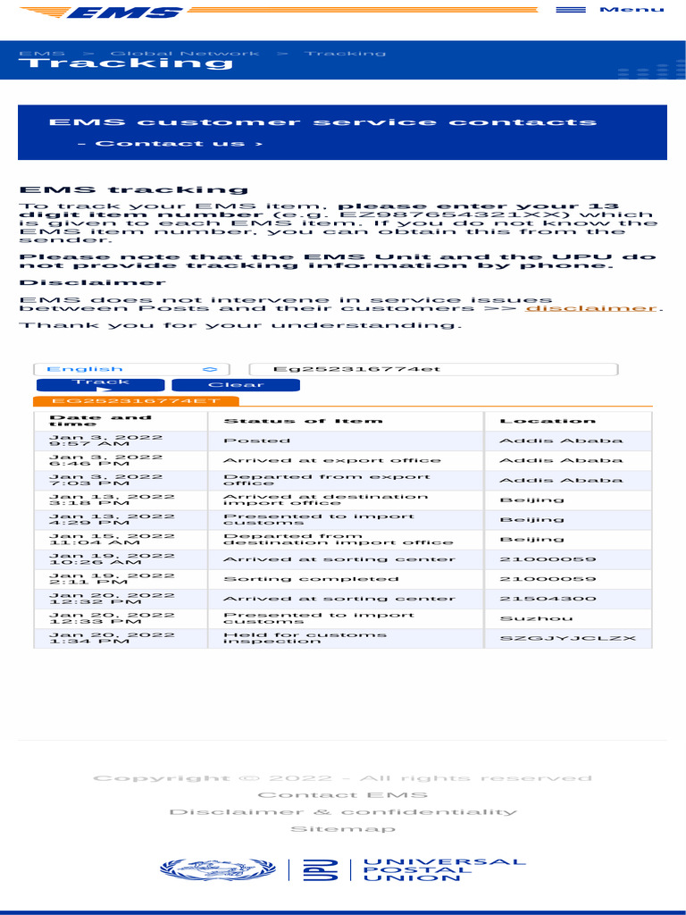 EMS Tracking Information Guide | PDF