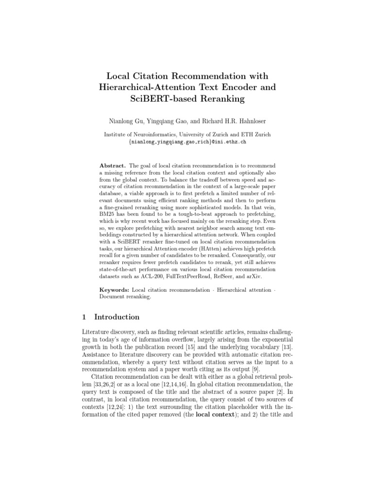 Local Citation Recommendation System | PDF