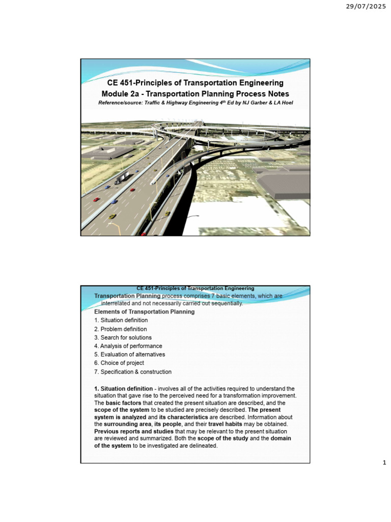 Transportation Planning Process Overview | PDF | Feasibility Study | System