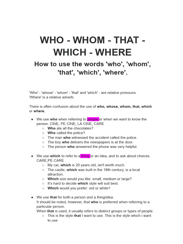 Mastering Relative Pronouns in English | PDF | Linguistics | Syntax