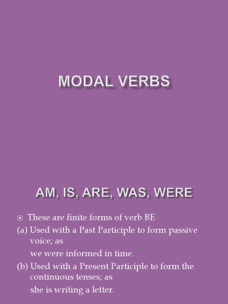 Modals | PDF | Grammatical Tense | Verb