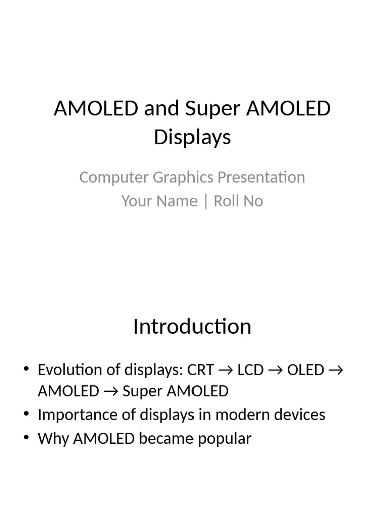 AMOLED vs Super AMOLED Displays Explained | PDF