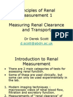 Principles of Renal Measurement 1 Measuring Renal Clearance and Transport