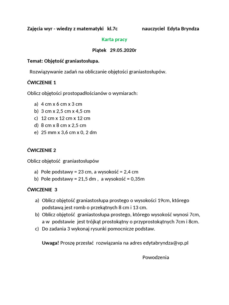 WW Mat 7c 29.05.2020 | PDF