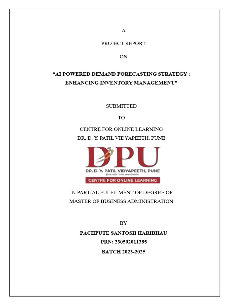 AI Demand Forecasting for Inventory Management | PDF | Artificial ...