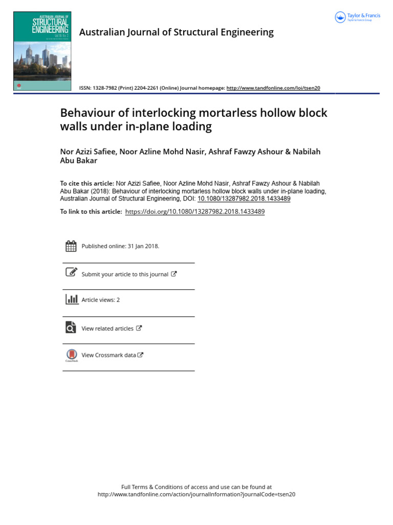 Interlocking Mortarless Block Wall Behavior | PDF | Masonry | Stress ...