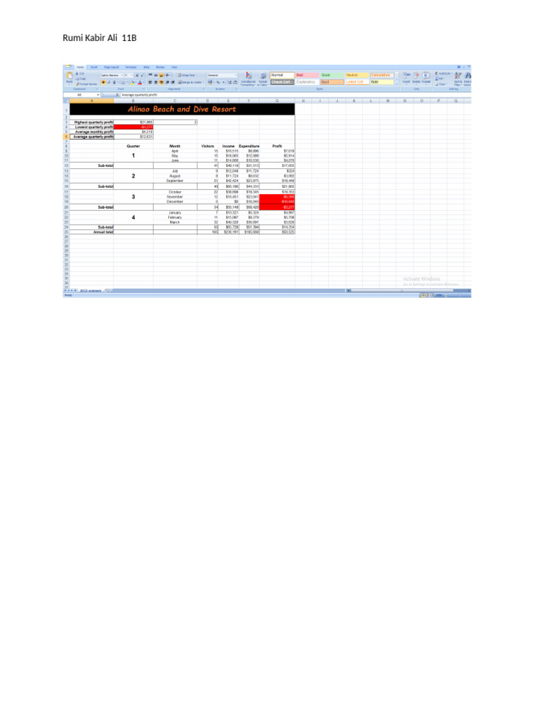 SpreadsheetHW Evidence Document | PDF