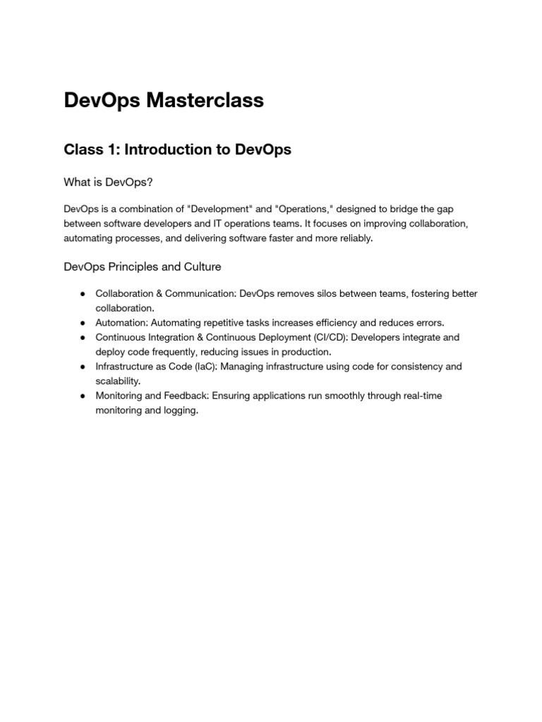 DevOps Masterclass: Key Concepts & Tools | PDF | Version Control ...