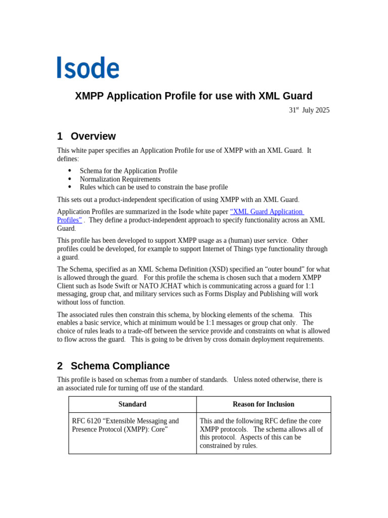 XMPP Profile for XML Guard Usage | PDF | Xml | Xml Schema
