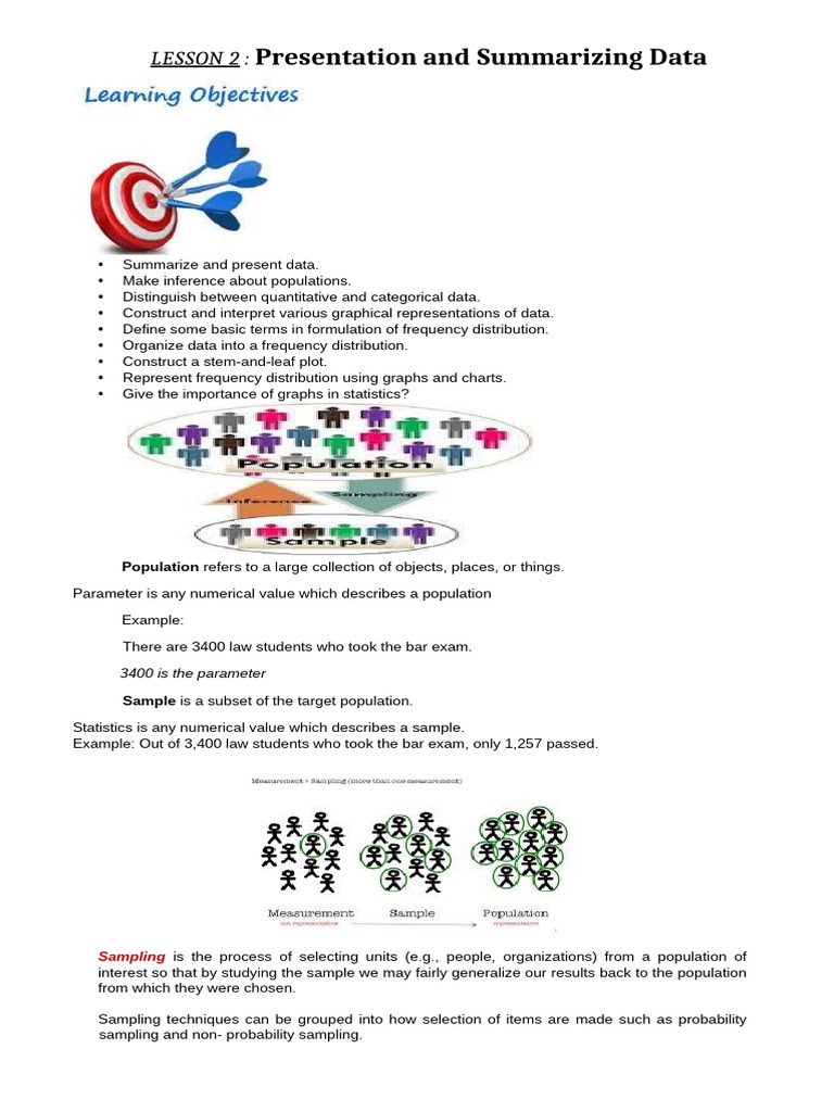 Data Presentation and Sampling Techniques | PDF | Sampling (Statistics ...