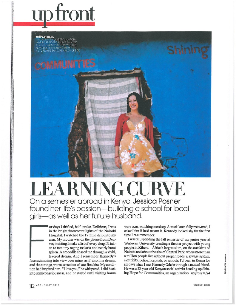 Vogue - Up Front With Jessica Posner of Shining Hope For Communities | PDF