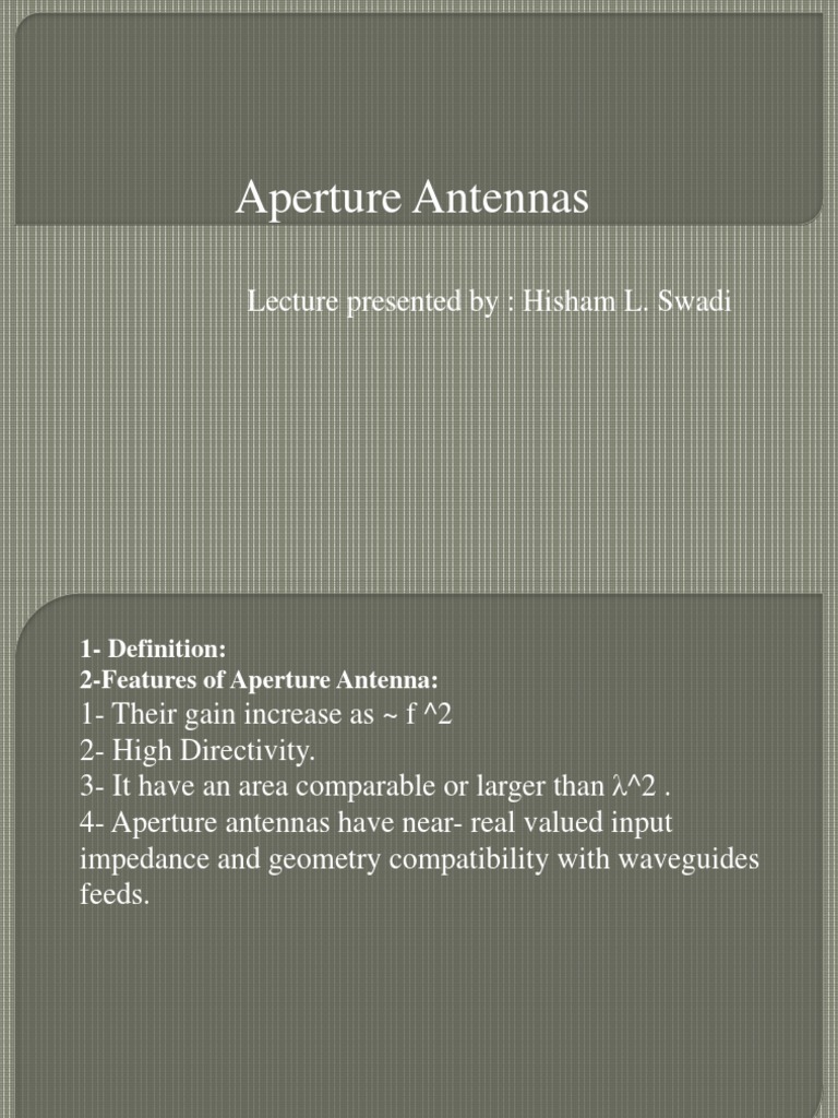 Overview of Aperture Antennas | PDF | Antenna (Radio) | Magnetic Field