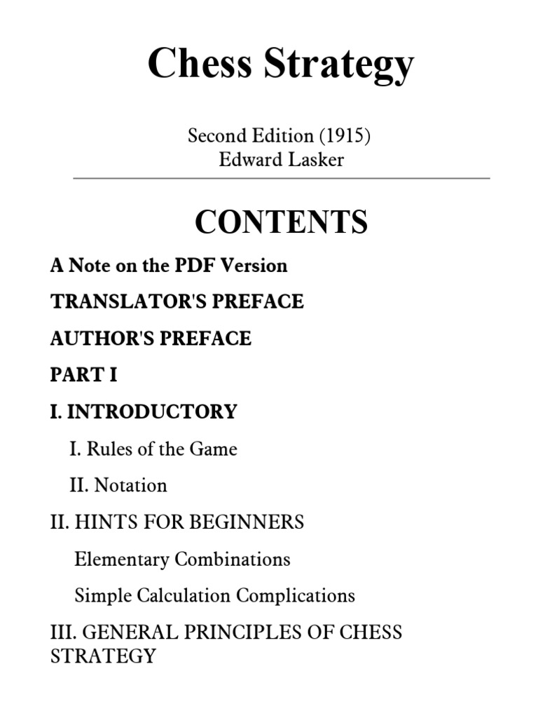 Chess Strategy Essentials by Lasker | PDF
