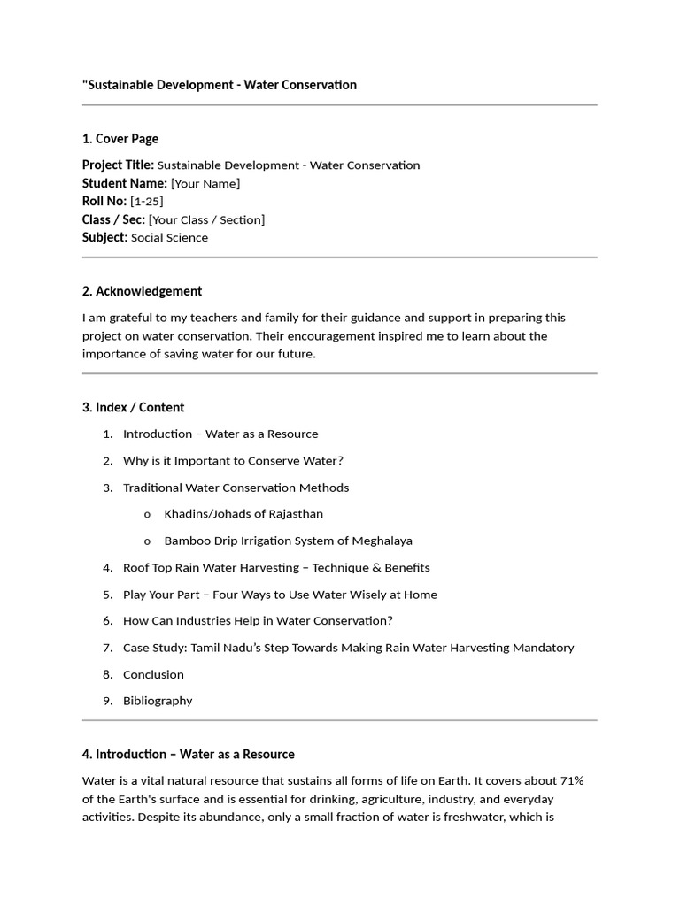 Water Conservation Strategies and Importance | PDF | Water | Water ...