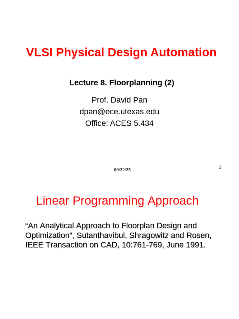 VLSI Floorplanning Techniques Overview | PDF | Linear Programming ...