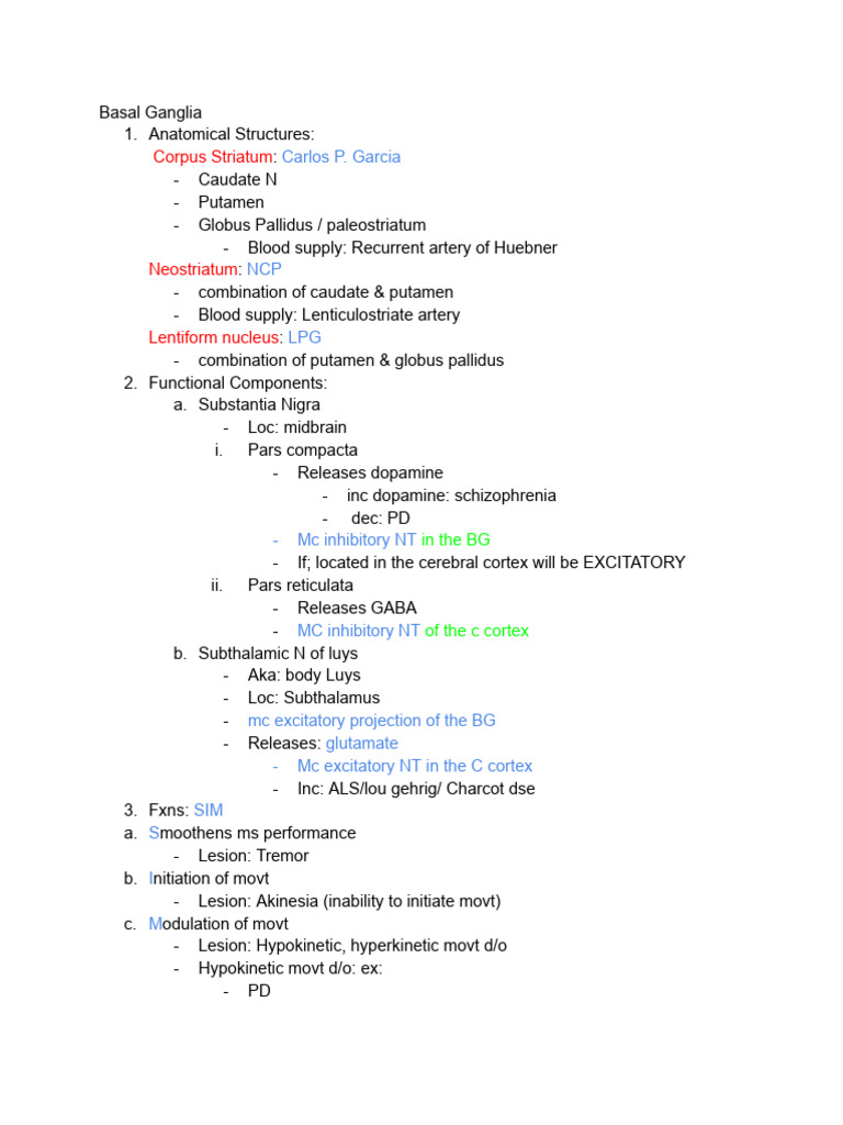 Neuro 4 | PDF | Striatum | Cerebellum