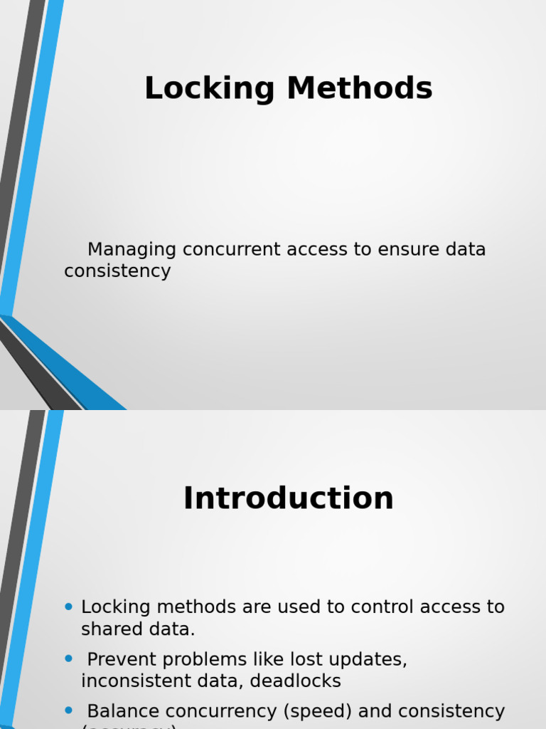 Overview of Locking Methods | PDF | Operating System Technology | Computing