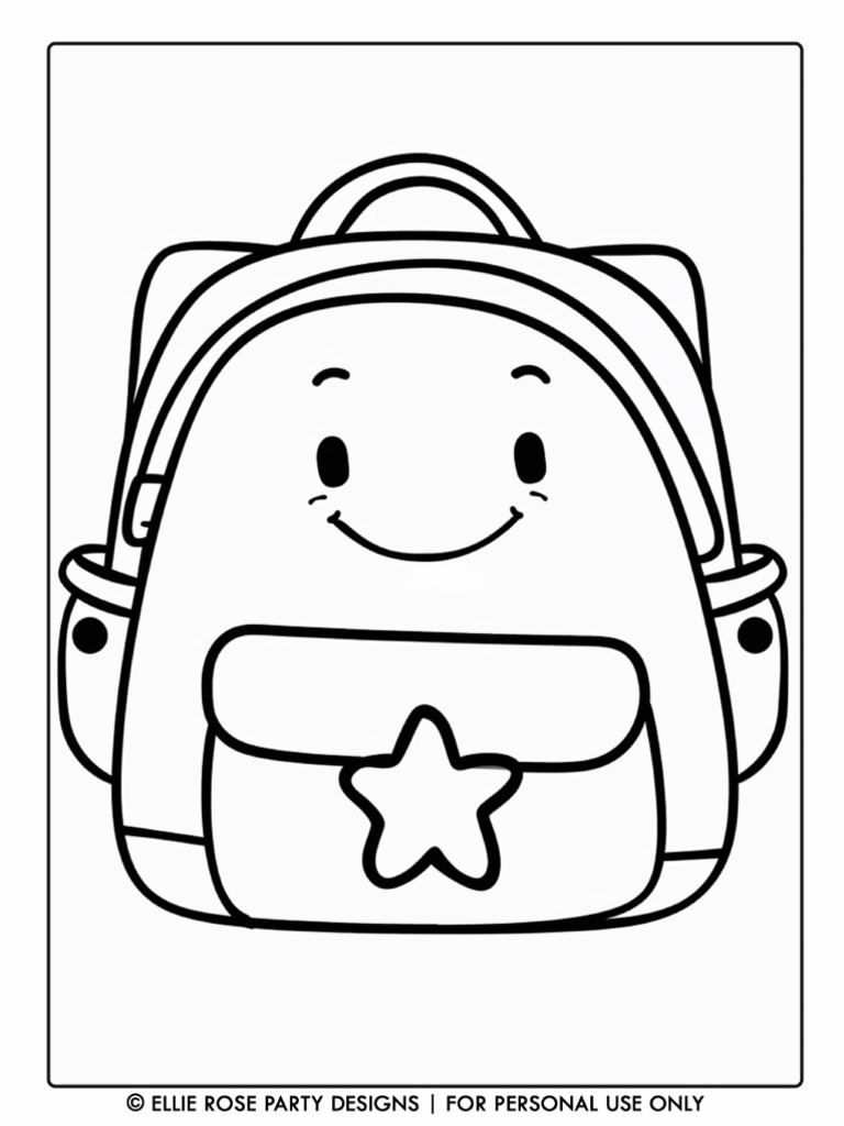 Backpack Back To School Coloring Page | PDF