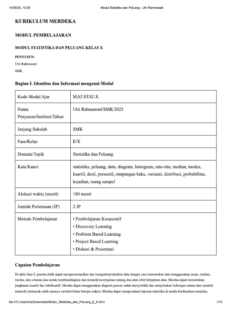 Template Module Modulan | PDF