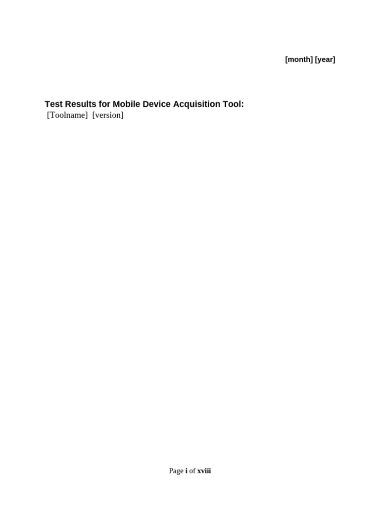 Mobile Device Acquisition Tool Test Results | PDF | National Institute ...