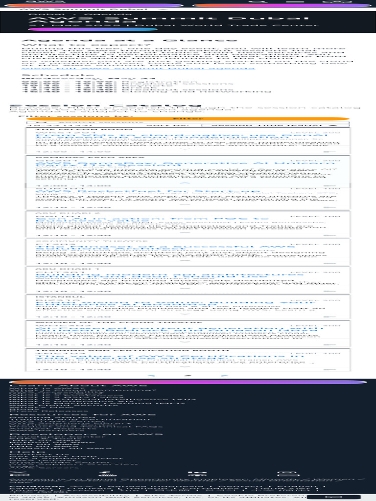 AWS Summit Dubai 2025 Agenda Overview | PDF | Amazon Web Services ...