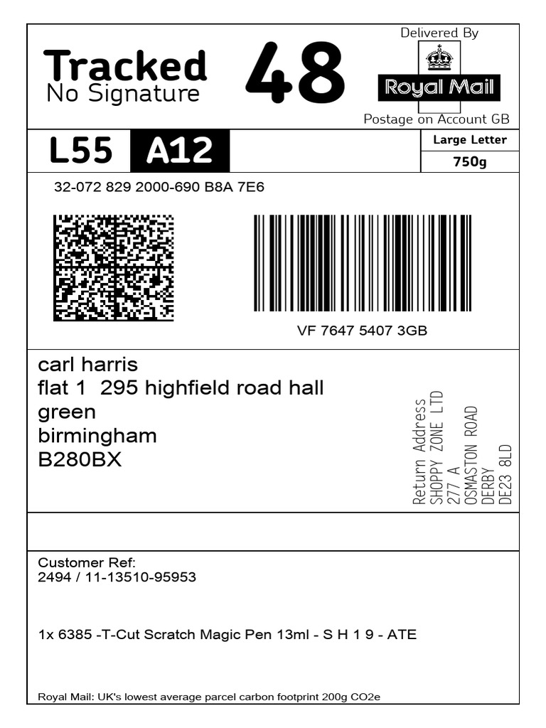 Royal Mail Delivery Details for Shoppy Zone | PDF