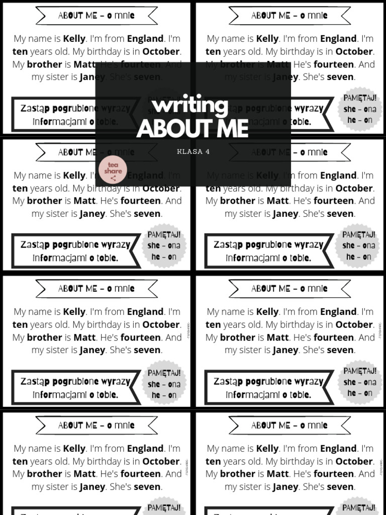About Me - WRITING | PDF