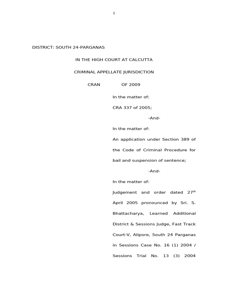 Bail Application in IPC 392, 397 Case | PDF | Bail | Sentence (Law)