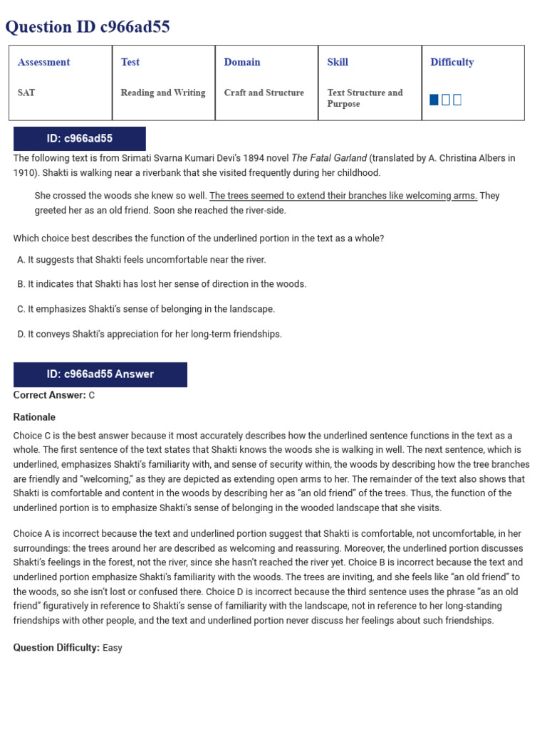 SAT Suite Question Bank - Structure and Purpose-Key | PDF | Birds | Sat