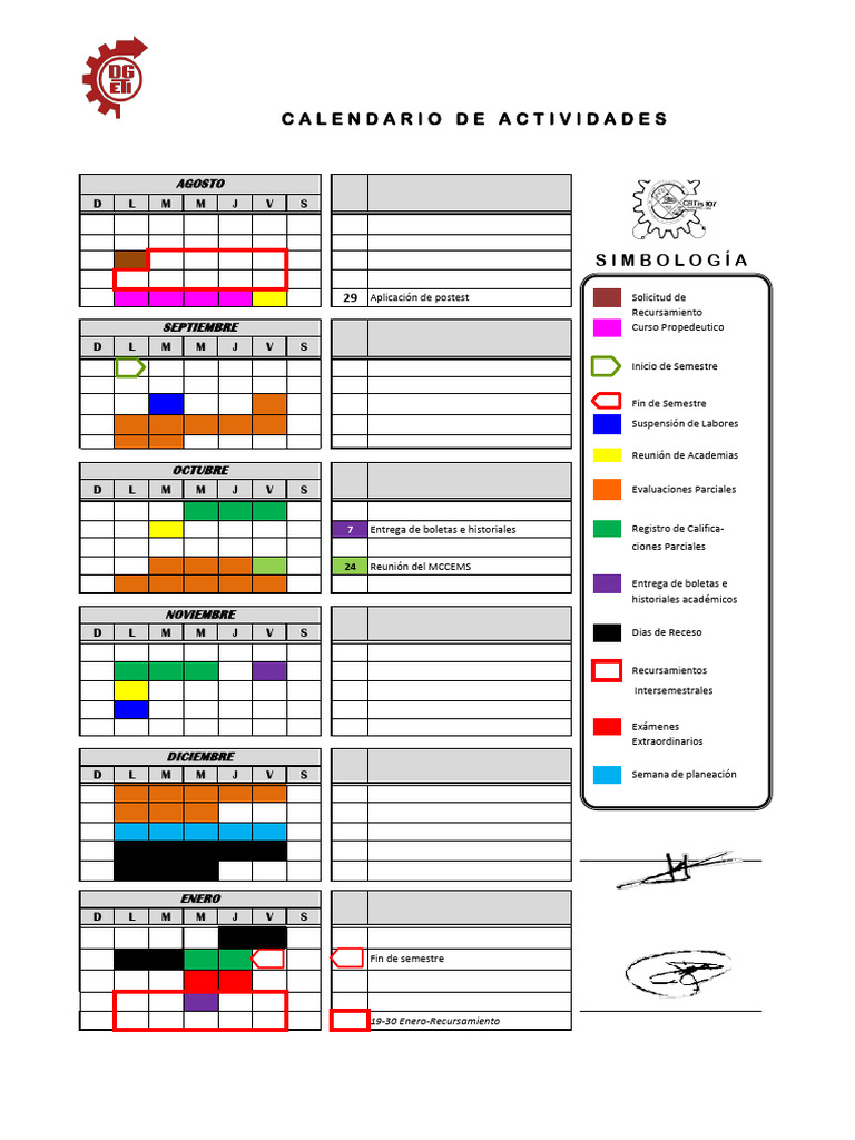 Calendario Escolar Cobatab 2025-2026 | PDF