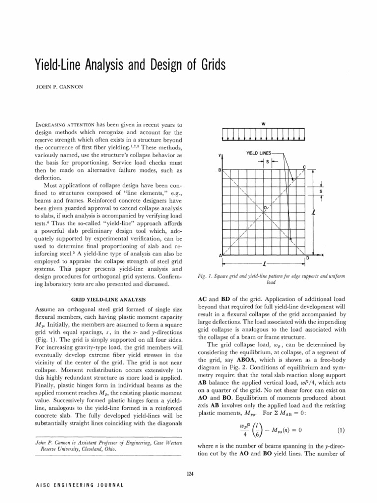 Yield Line Analysis and Design of Grids | PDF | Mechanics | Applied And ...
