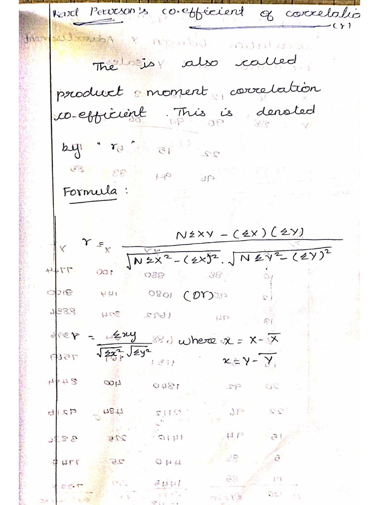 Unit III - Karl Pearson Coefficient of Correlation | PDF