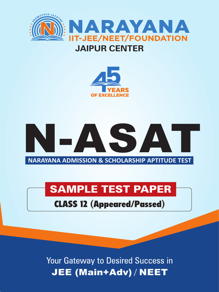 N-ASAT Sample Test Paper for JEE/NEET | PDF | Genetics | Cell Biology