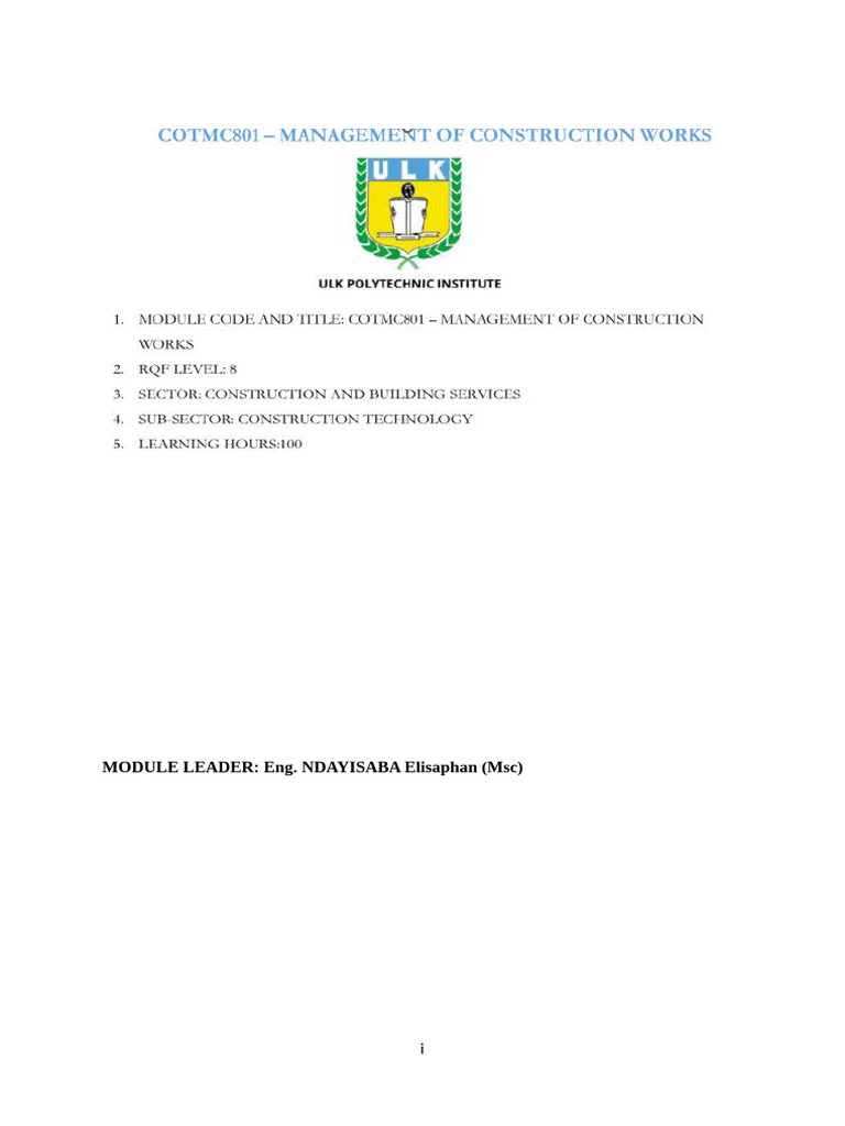 Construction Project Management Guide | PDF | Environmental Impact ...
