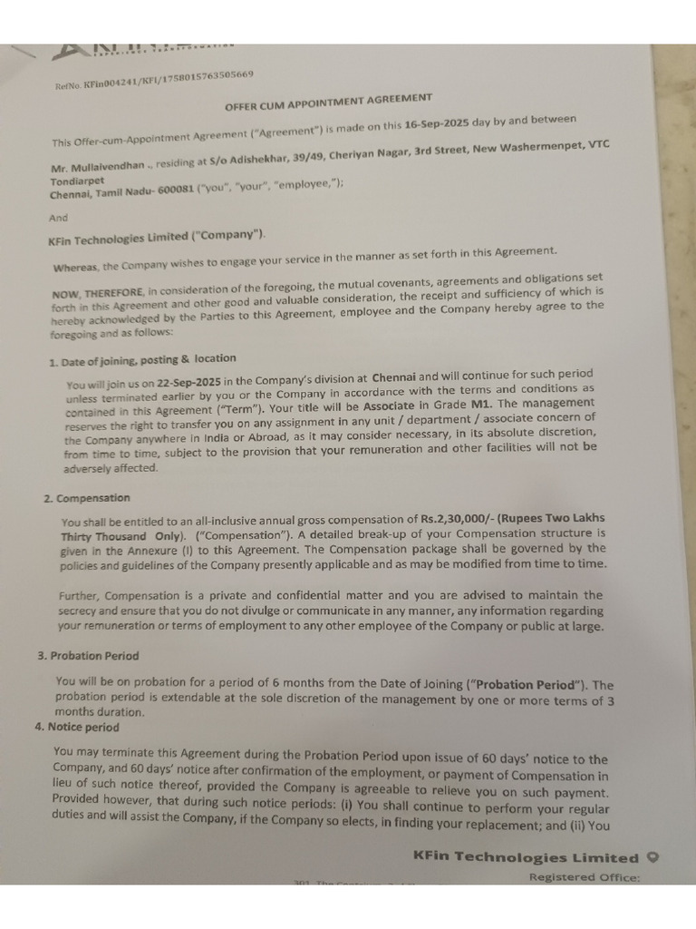 Offer Letter | PDF