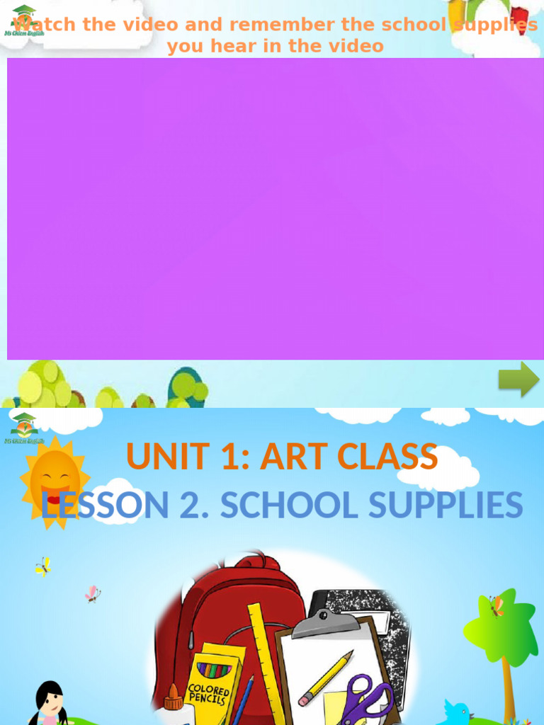 School Supplies Vocabulary Lesson | PDF