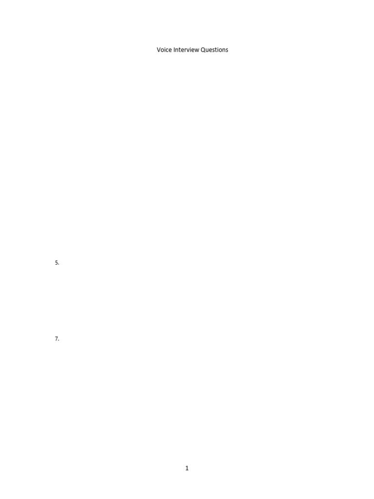 Voice Evaluation Interview Questions | PDF | Medical Specialties ...