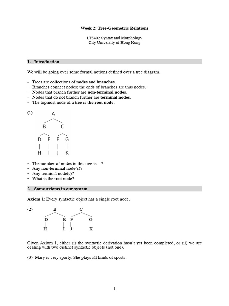 Tree Structures in Syntax and Morphology | PDF | Linguistics | Language ...
