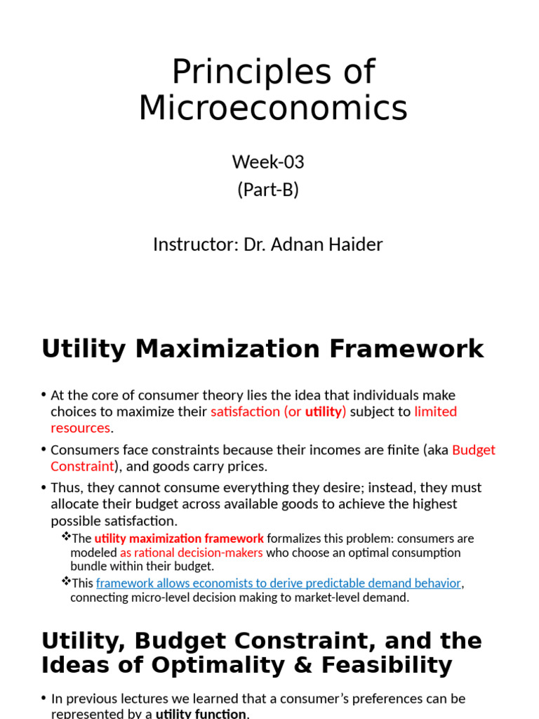 Utility Maximization in Microeconomics | PDF | Utility | Economic Theories