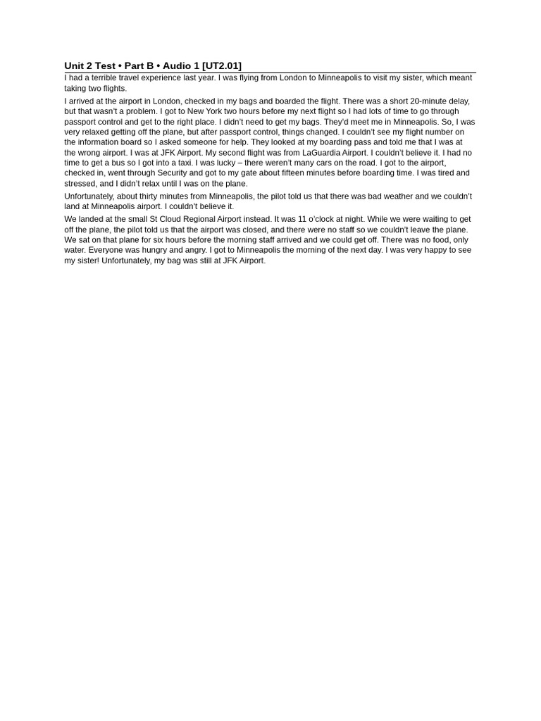 Unit Test 2 Audio | PDF