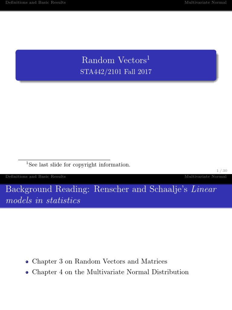 Multivariate Normal Distribution Basics | PDF | Covariance Matrix ...