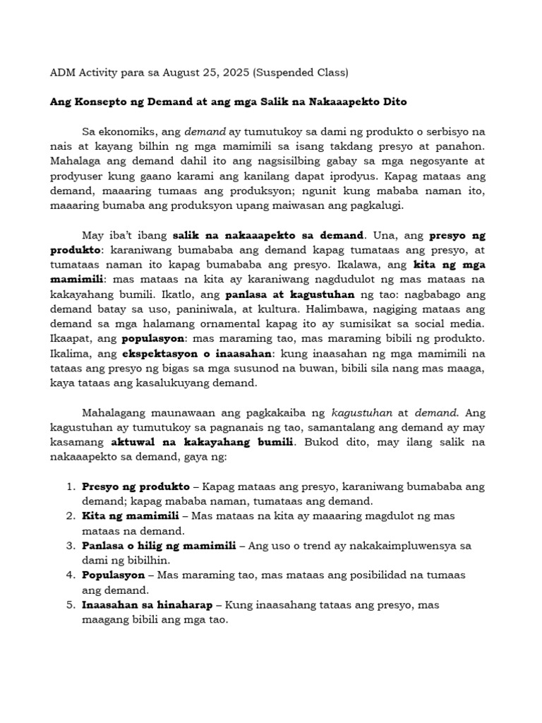 ADM Activity para Sa August 25 | PDF