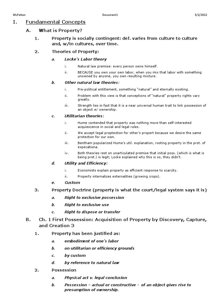 Understanding Property Rights and Theories | PDF | Concurrent Estate ...