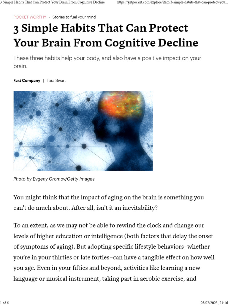 3 Simple Habits That Can Protect Your Brain From Cognitive Decline ...