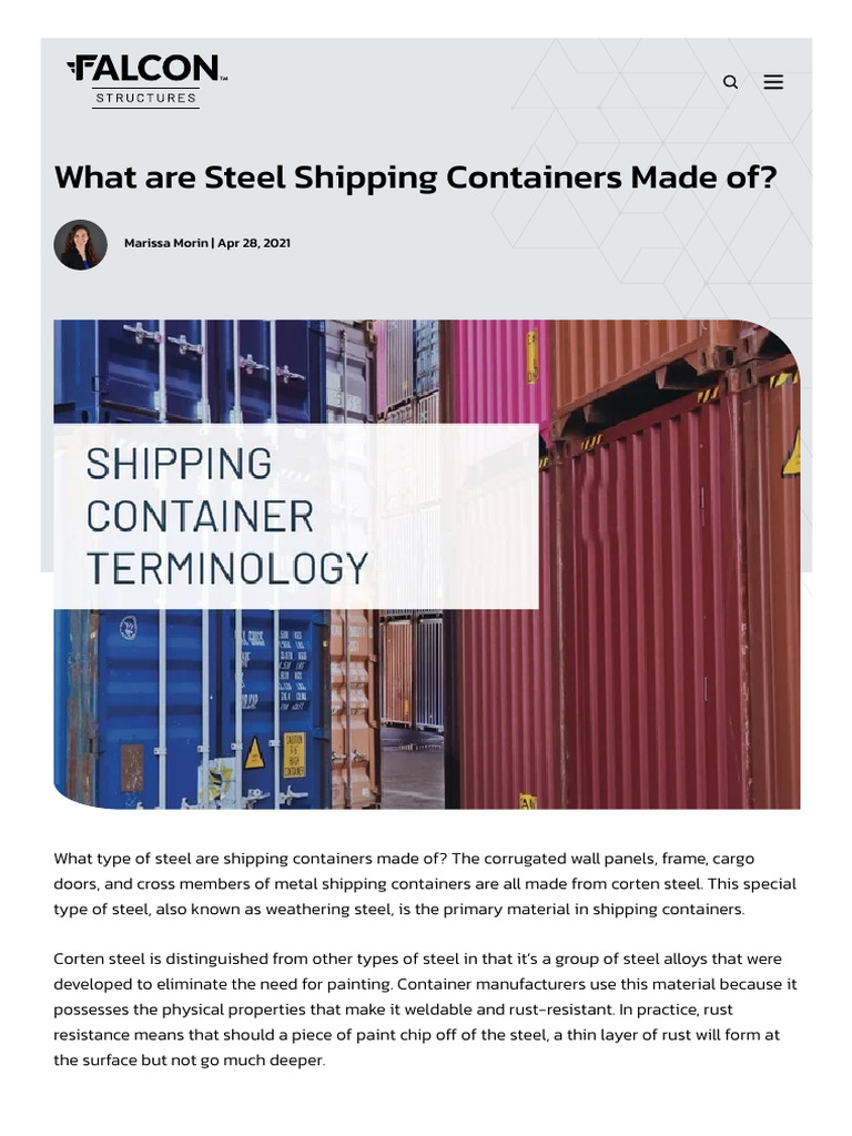 What Are Steel Shipping Containers Made of - .. - Falcon Blog | PDF ...