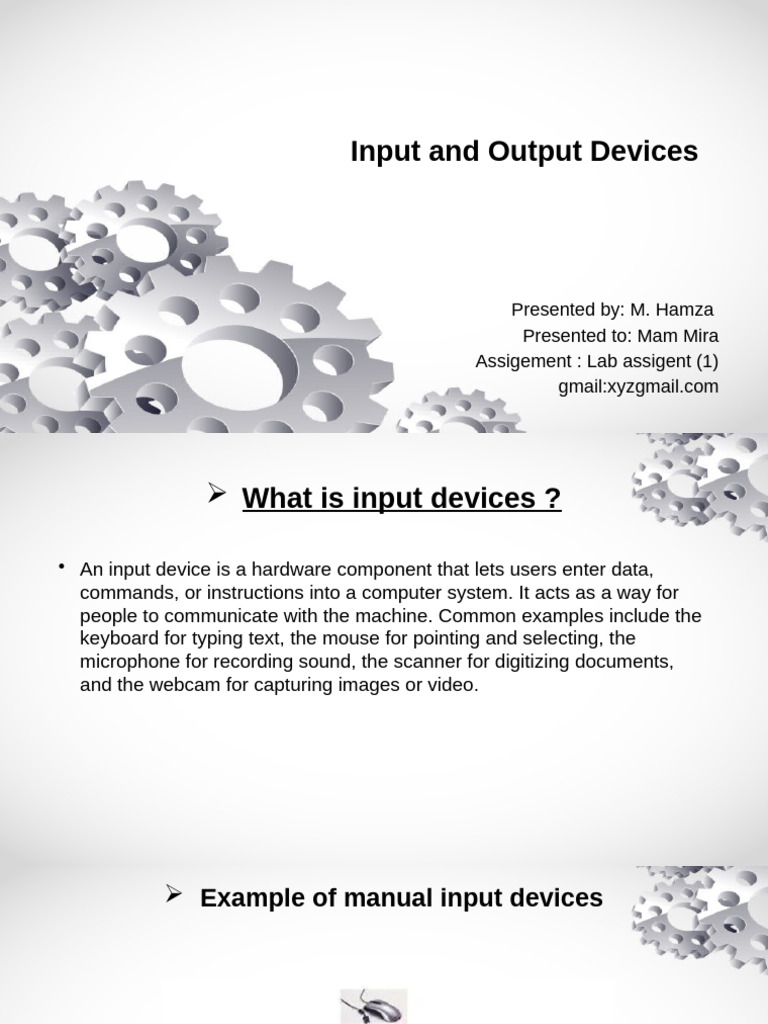 Input and Output Devices Explained | PDF | Image Scanner | Computer ...