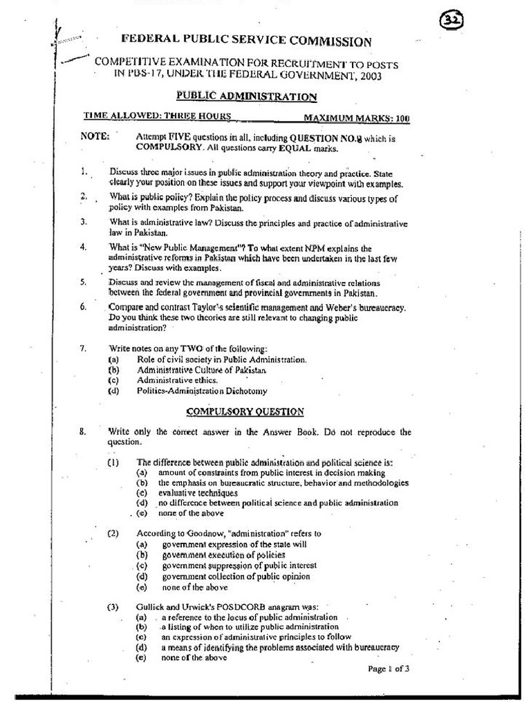 Public Administration 2003 | PDF