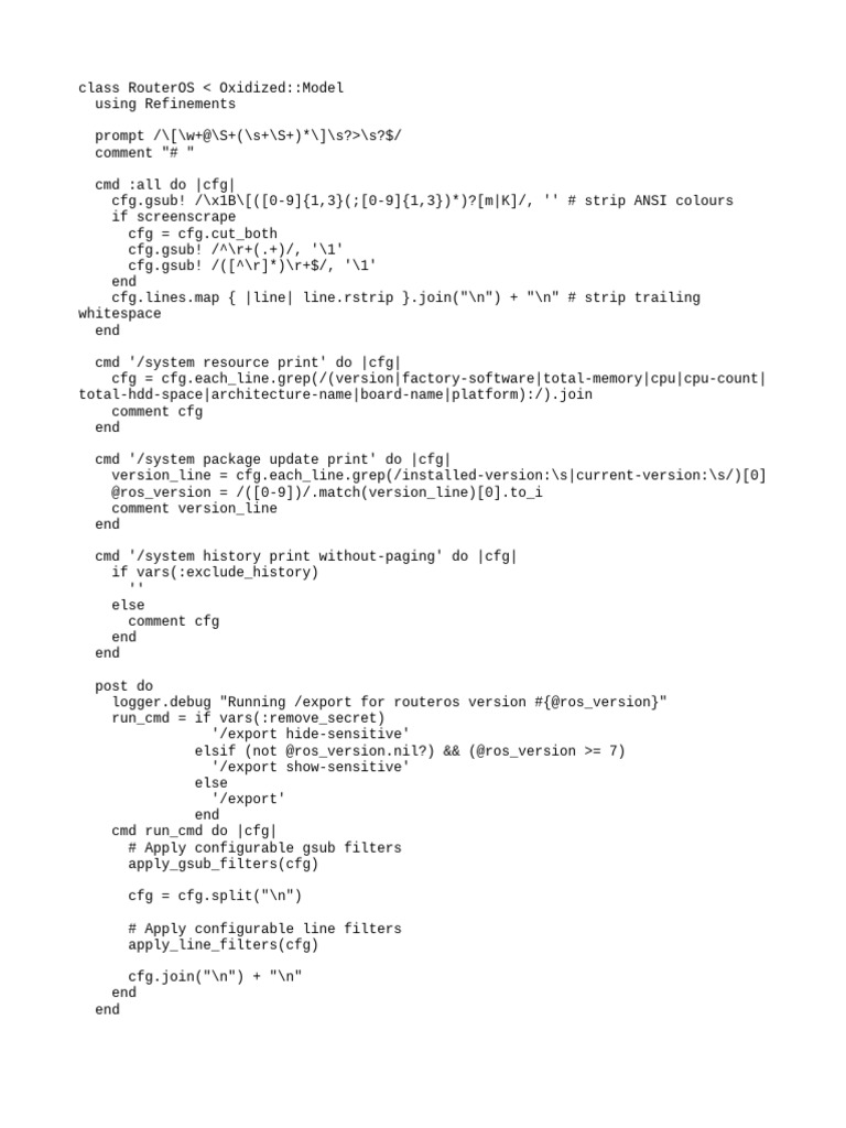 RouterOS Configuration Management Script | PDF | Internet Protocols ...